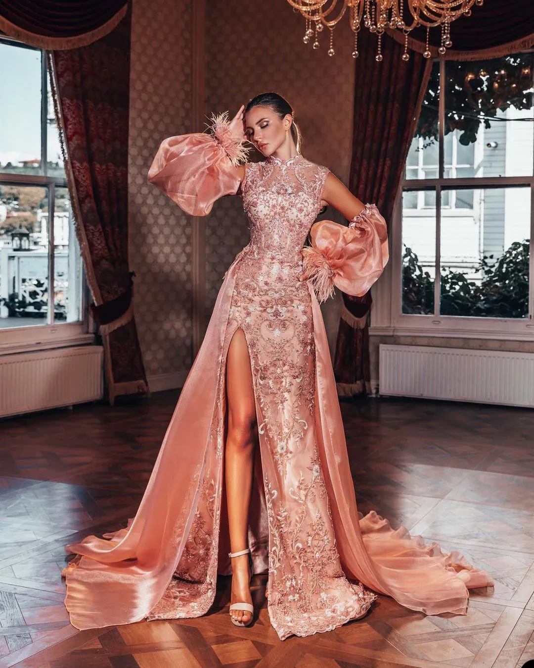 Custom Made Blush Pink Trumpet Evening Dress Lace... From Freesuit, $199.08  | DHgate.Com