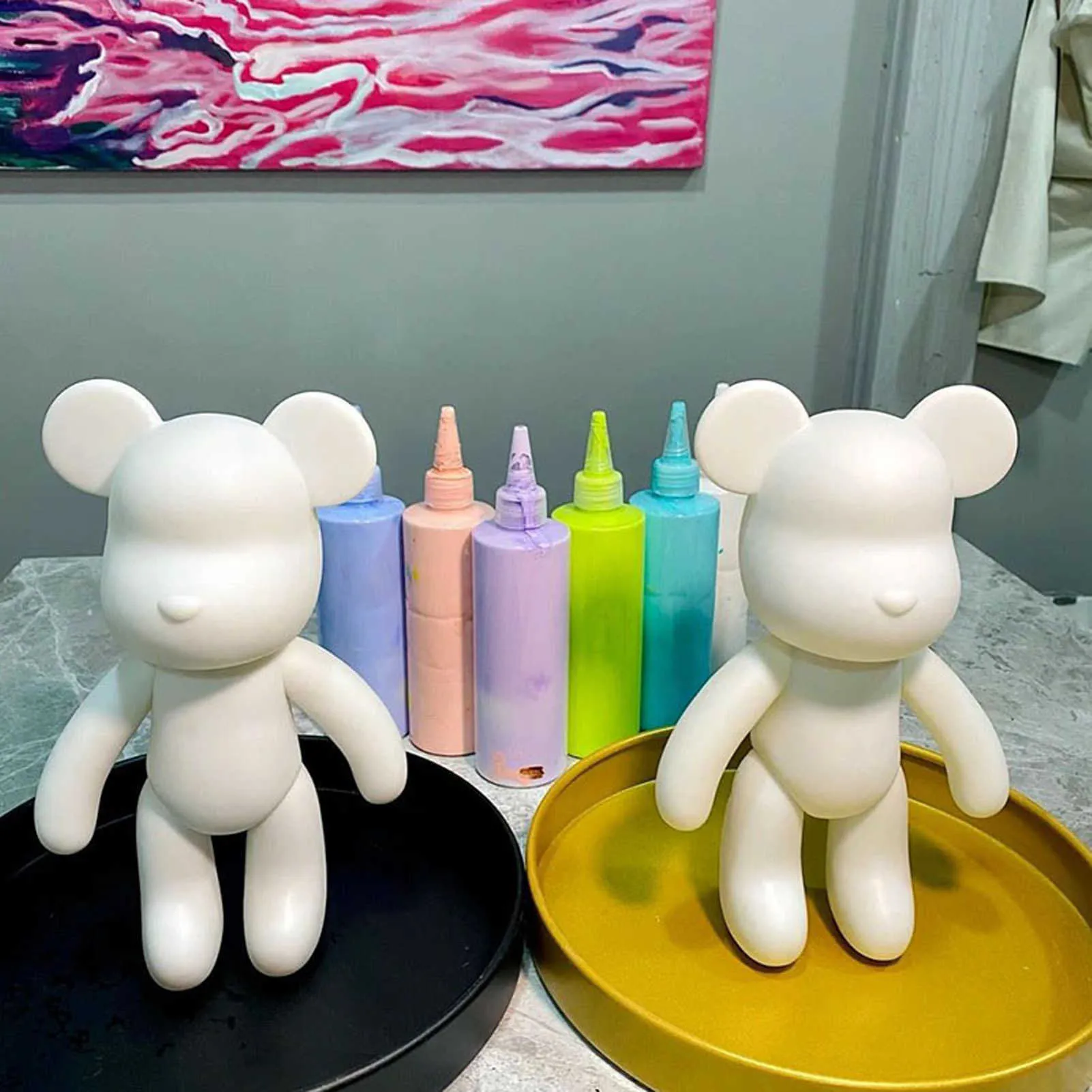 Creative DIY Fluid Bear Graffit Painting Novelty Visual Novel Ornaments For  Parent Child Bonding And Home Decor T221013 From Qiuti14, $6.08