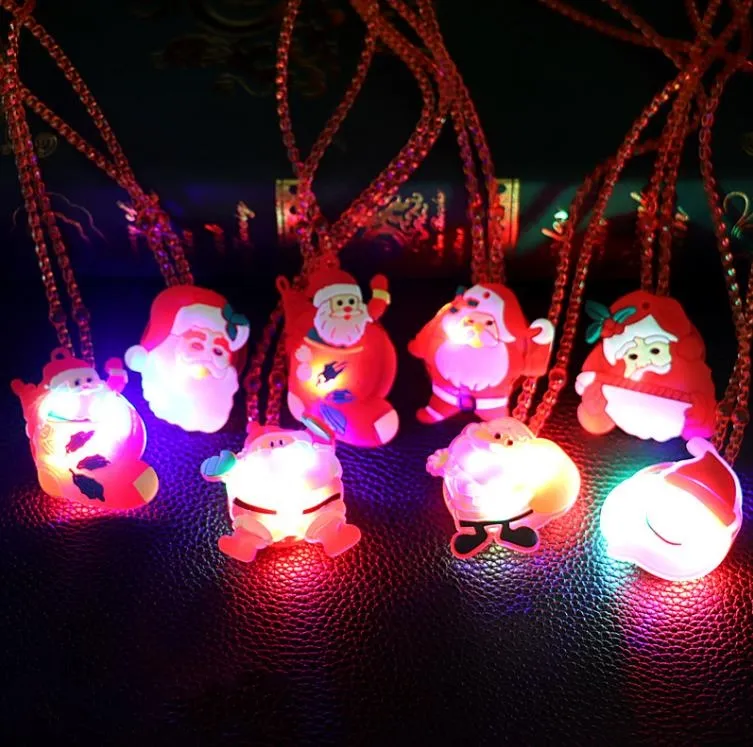 Led Light Christmas Tree Light Up Necklace New Year Christmas