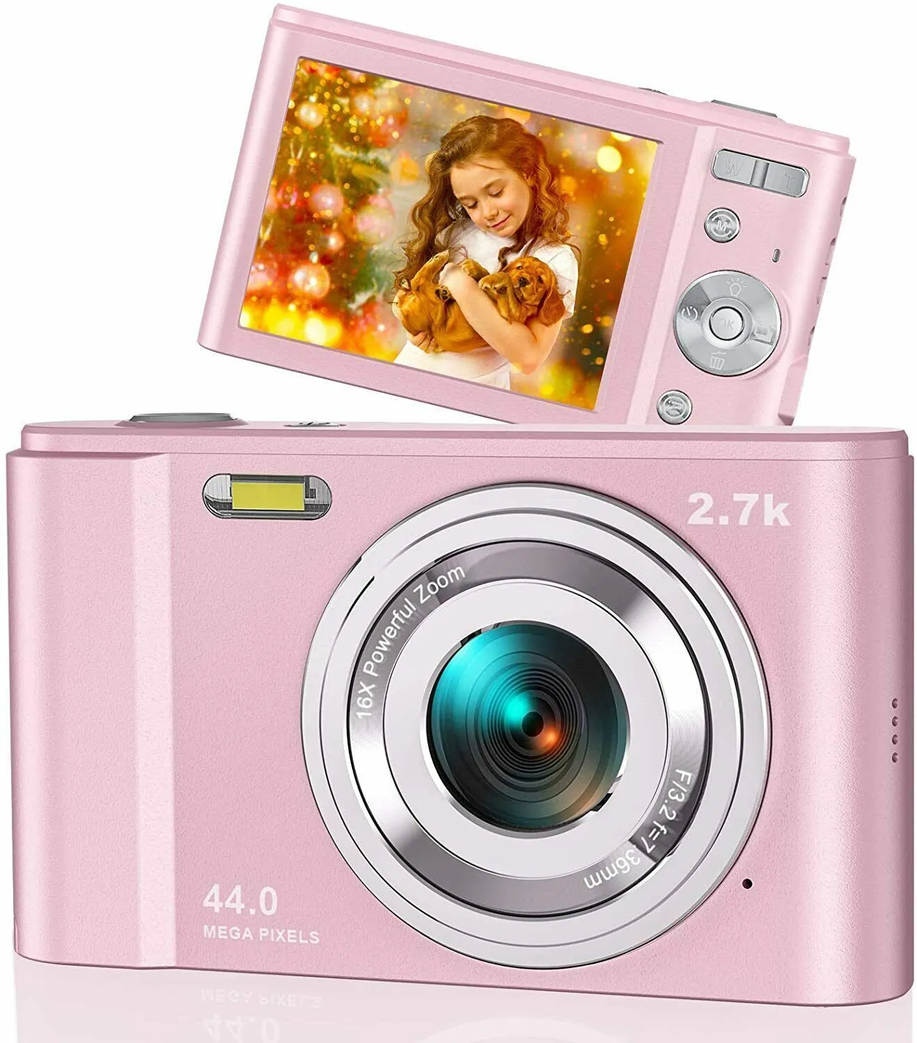 Small Digital Camera 44MP 2.88 IPS Screen, 16X Zoom, 2.7K