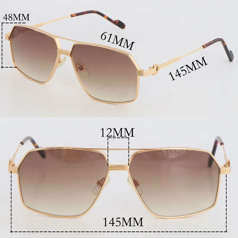 Wholesale Selling Metal Style Mens Myer Sunglasses For Women Large Square  Silver 18K Gold Eyewear Lunettes Fram Female Unisex Glasses Size 61 12  145mm From Fulineyeglasses, $28.6