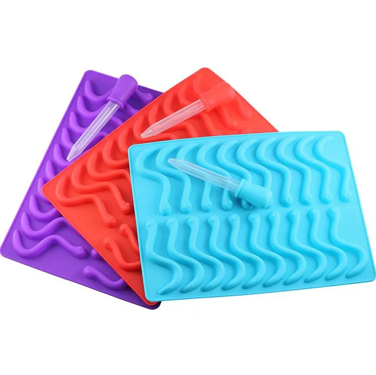 Moules à chocolat en silicone en forme de serpent pour décoration de gâteaux