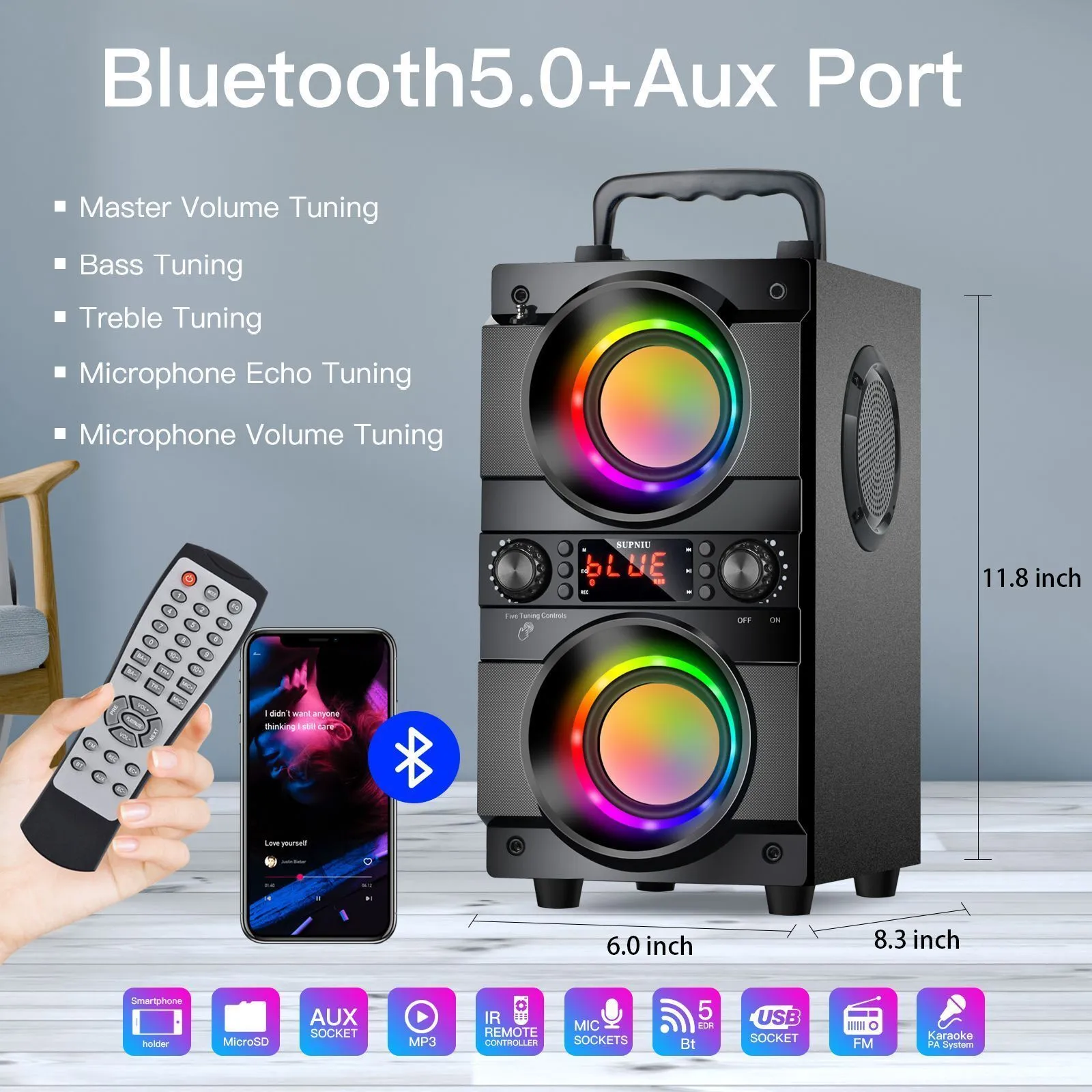 Comprar TOPROAD 20W Altavoz Bluetooth inalámbrico portátil al aire