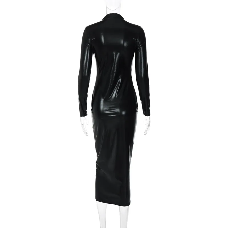 Slim Black PU Leather Pencil Dresses Women Designer... From Liao5825110,  $20.61 | DHgate.Com