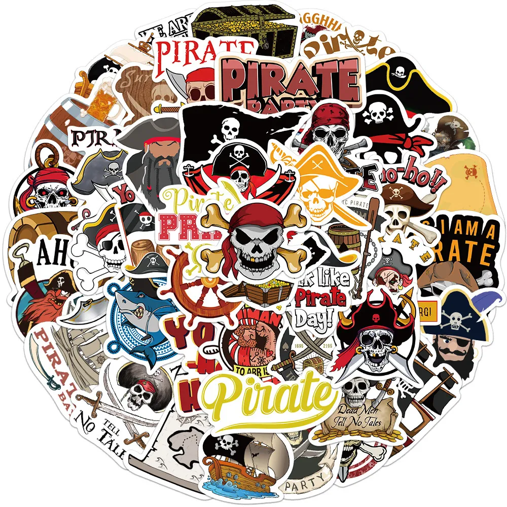 50 Cool Pirates Skull Pirate Stickers For DIY Skateboards, Laptops, Bikes,  Guitars, Phones, Motorcycles, And Cars Waterproof From Biggoosestore, $2.57