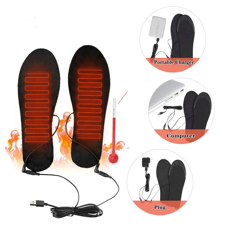 Semelles Chauffantes USB Piles AA Coussin Chauffant Électrique Portable Rechargeable Par Usb Pour La Inserts Chaussures Chauffants USB