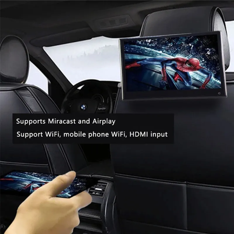 Tablette de moniteur d'appui-tête TV de voiture, 3 + 32 G – Android 10.0 –  Lecteur vidéo portable à écran tactile pour siège arrière de voiture, prend