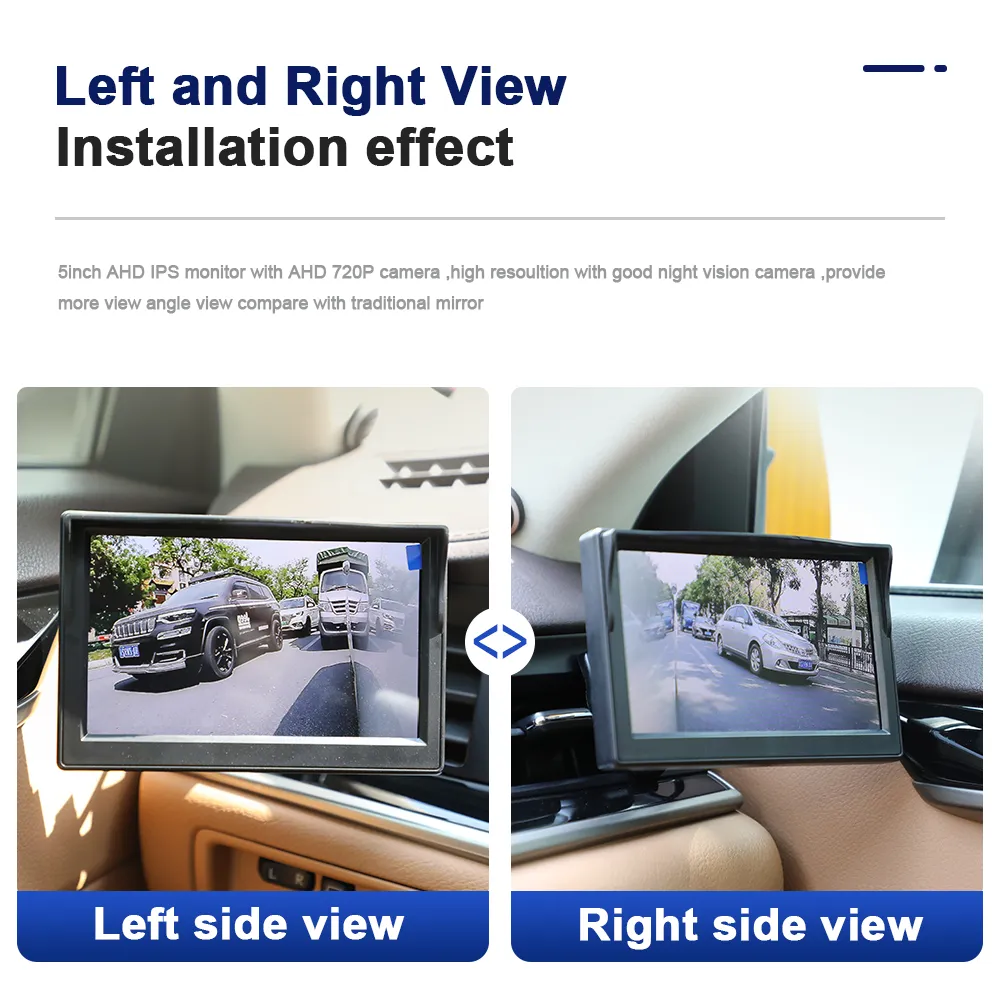5 Inch Camera Monitor Rear View Mirror Monitor With HD Side View Camera ...