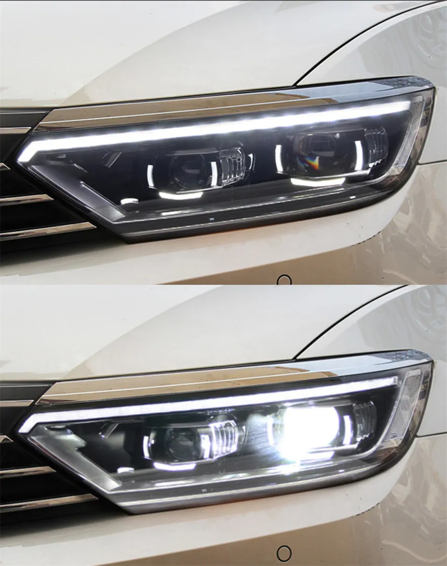 VW Passat B8 2015 2024 Magotan Style Headlights LED Upgrade with High Beam Daytime Running Lights Turn Signals