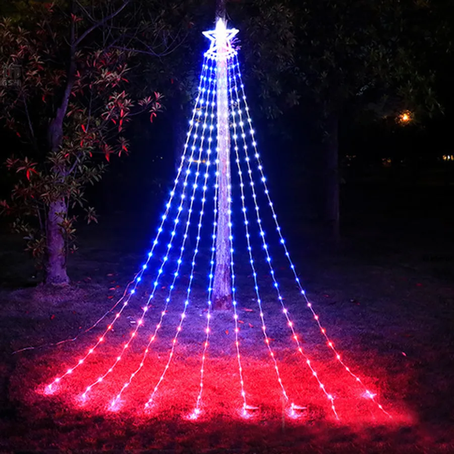 RGB Smart Christmas Tree Lights Waterfall Fairy String Lights