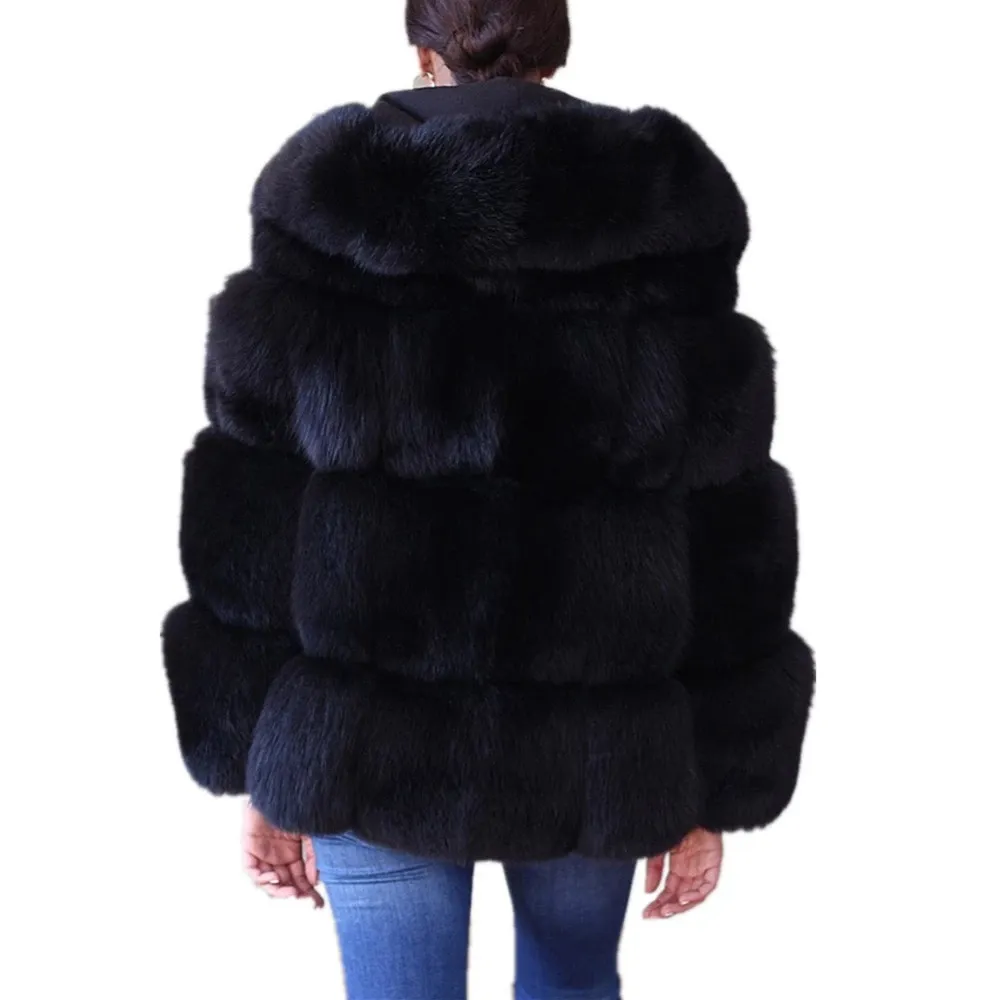 Manteau Fourrure Renard Noir Sibérie - Taille L - Vintage Occasion Très Bon état