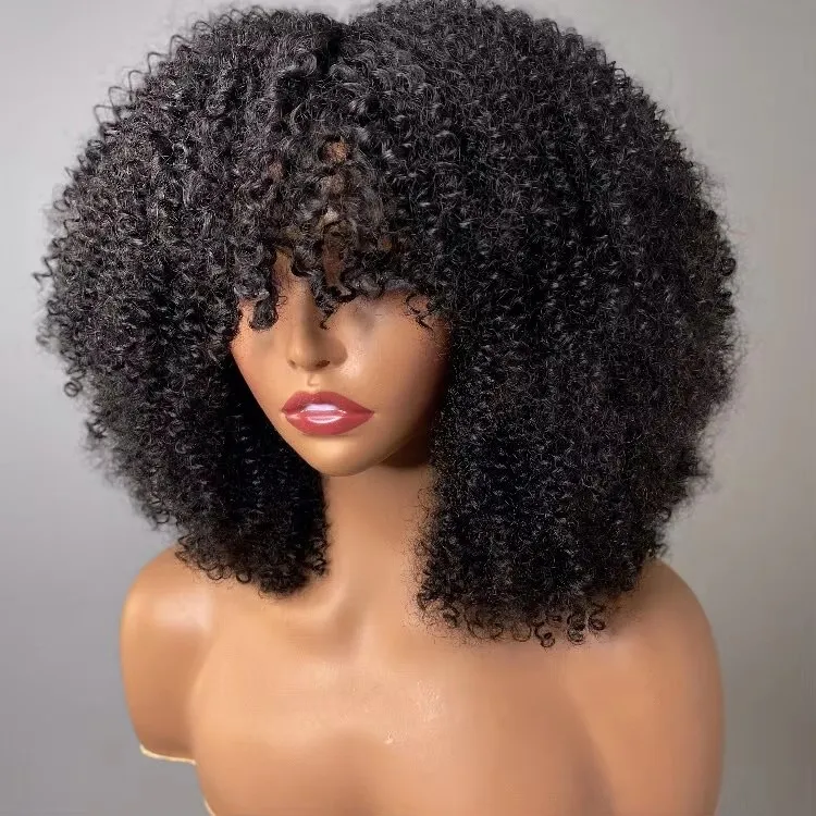 Perruque Afro Courte 100% Cheveux Naturels Noir - Taille Moyenne - Neuve Avec étiquettes