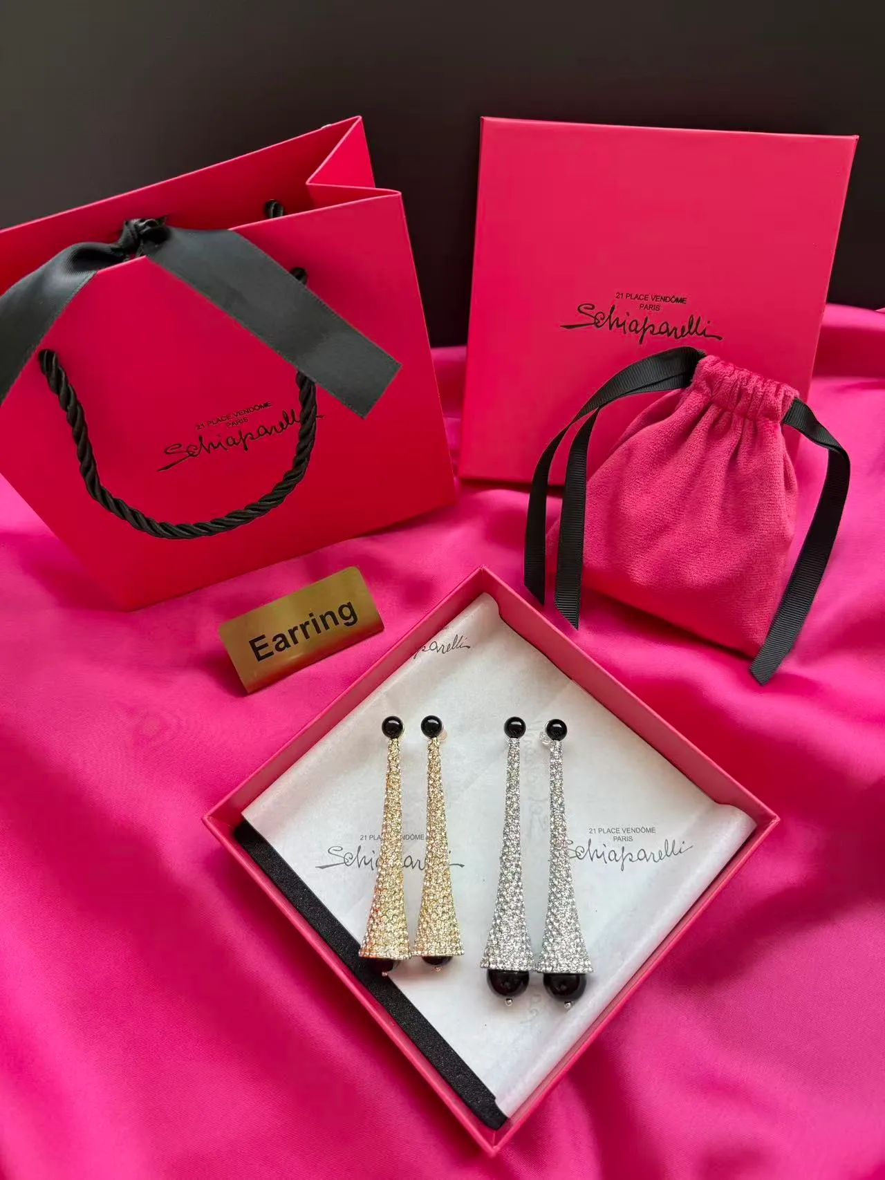 Schiaparelli ダイヤモンド イヤリング スモール ウエスト ウォーター 