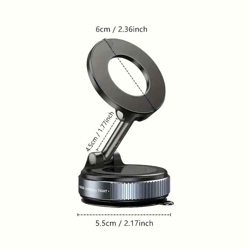 Universal Vacuum Suction Cup Car Phone Holder 360 Rotating Magnetic Foldable Adjustable Hands-Free Portable_voghion.com