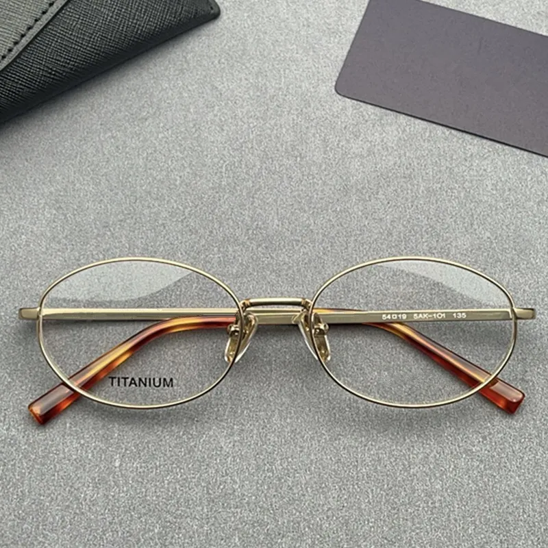Save Big on Bulk Titanium Round Eyeglasses Frames Classical Design Pure  Titanium Mini Oval Glasses Fullrim Frame Gold Silver Wire Rim 54 19