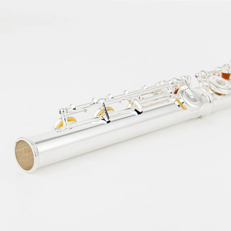 japan Model 797 High-Quality Silver Plated Long Flute Featuring 17 Sound Holes