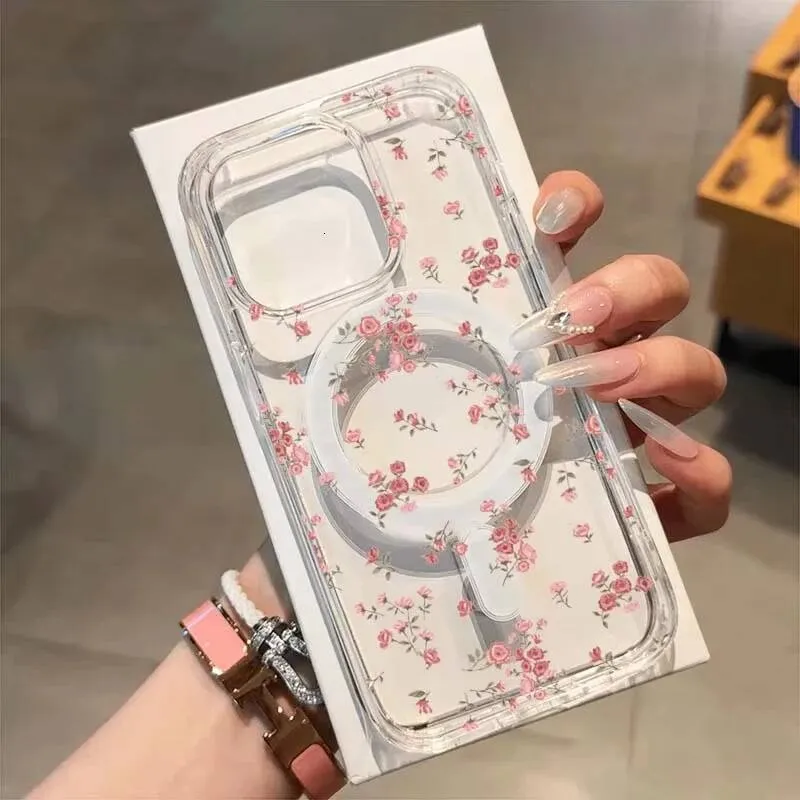 Brand Small Pink Floral Clear Magnetic Phone Cases ... From Future339,  $21.23 | DHgate.Com
