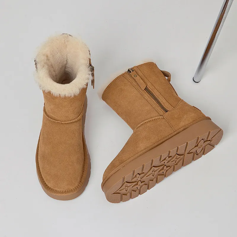 CE Designer Gratis Verzending Oxhide Betaalbare Winter Antislip Sneeuwlaarzen Met Dikke Pluche Katoenen Schoenen Vervaardigd_voghion.com