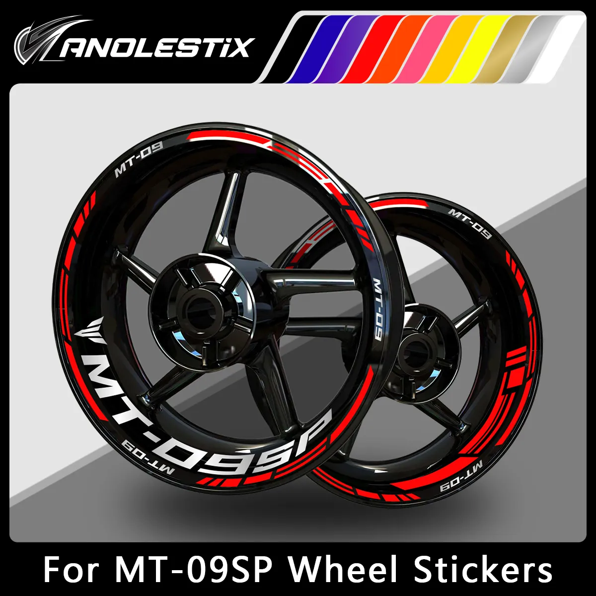 AnoleStix For YAMAHA MT09 SP Motorcycle Wheel Sticker Customized
