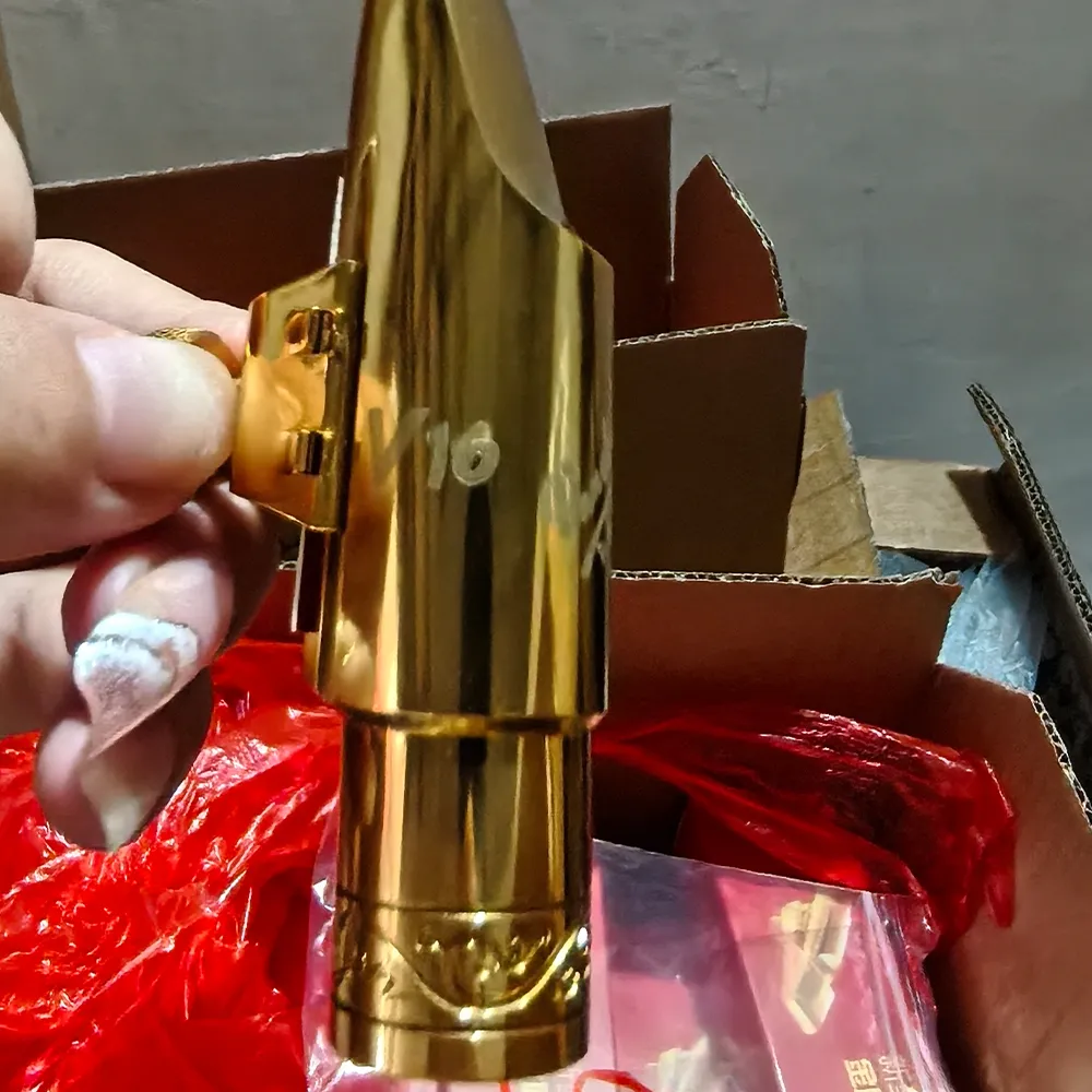 High Quality Professional Tenor Soprano Alto Saxophone Metal Mouthpiece Gold Plating Sax MouthPieces Accessories Size 5 6 7 8