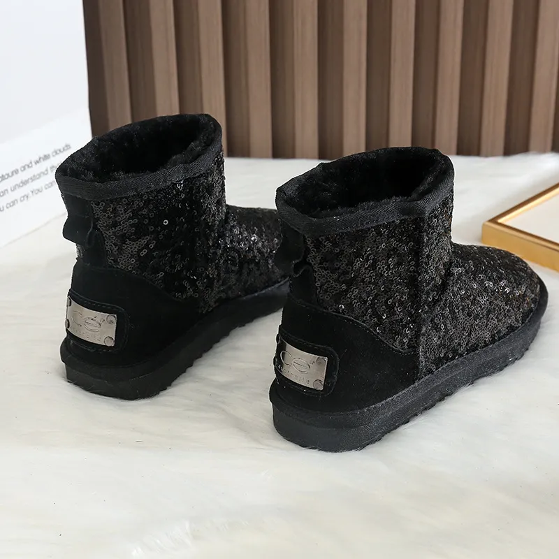 CE Designer Gratis Verzending Oxhide Betaalbare Winter Antislip Sneeuwlaarzen Met Dikke Pluche Katoenen Schoenen Effen_voghion.com