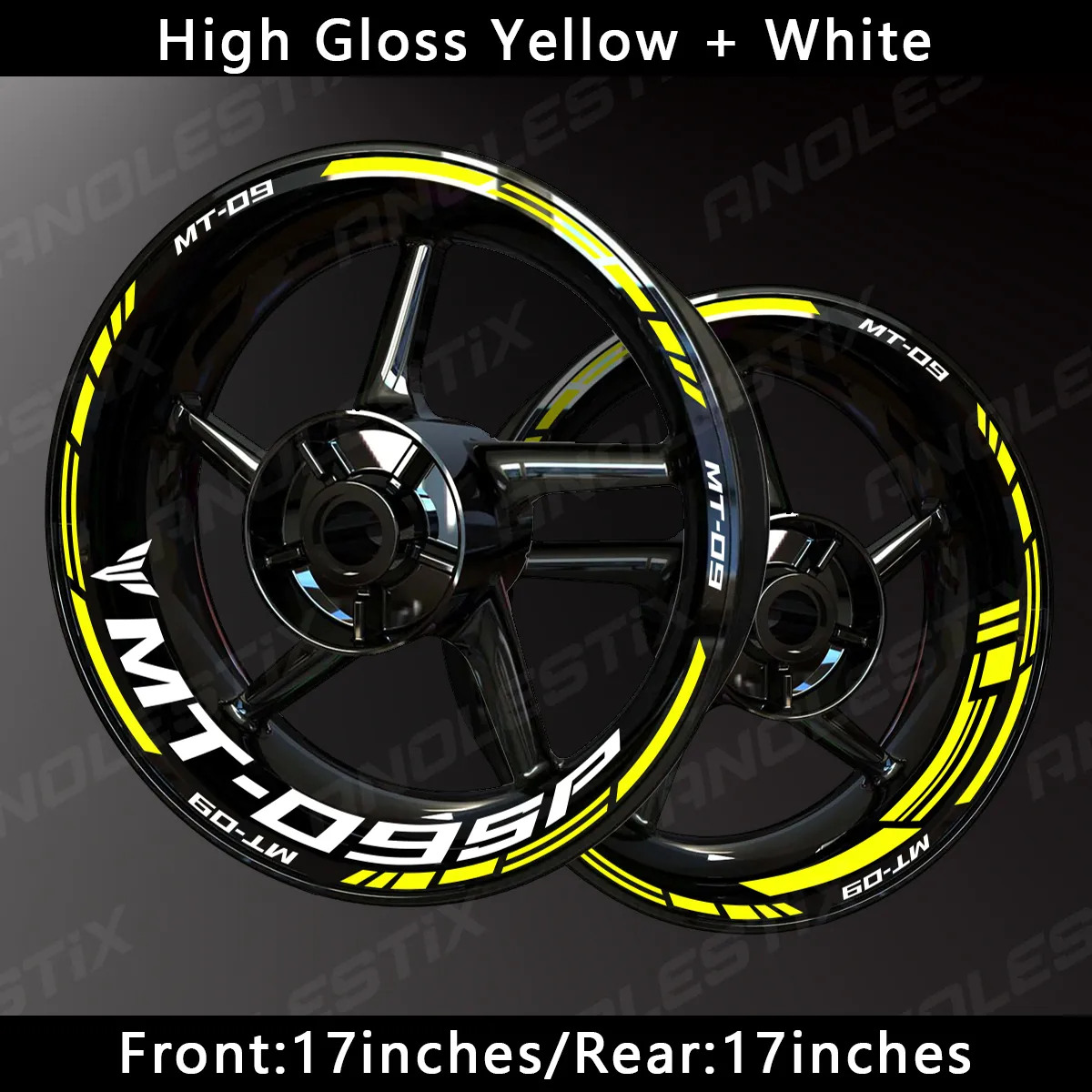 AnoleStix For YAMAHA MT09 SP Motorcycle Wheel Sticker Customized