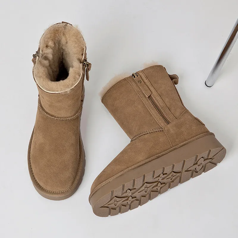 CE Designer Gratis Verzending Oxhide Betaalbare Winter Antislip Sneeuwlaarzen Met Dikke Pluche Katoenen Schoenen Vervaardigd_voghion.com