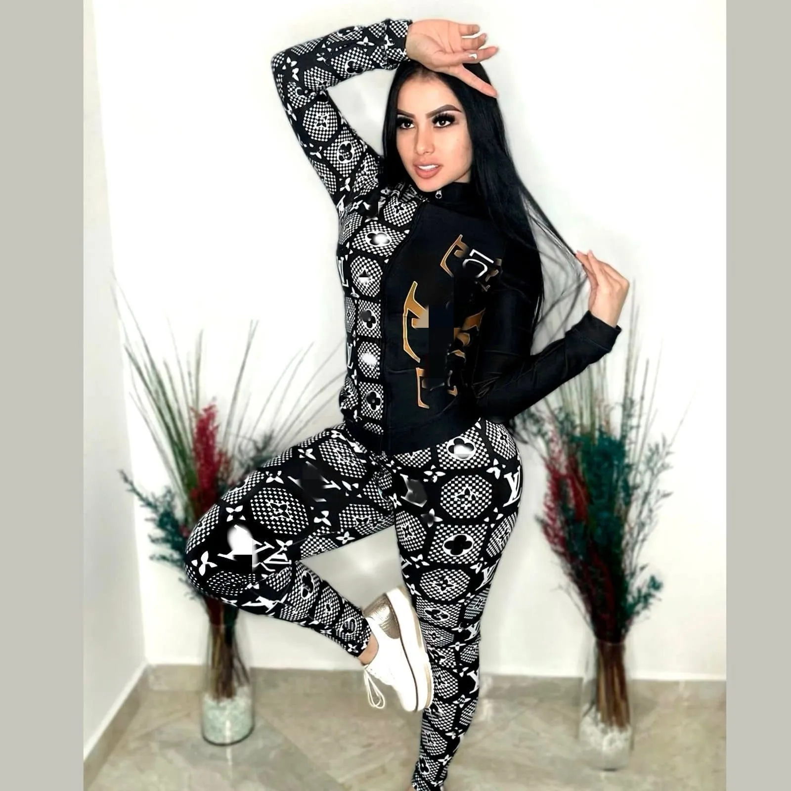 Demegimi Trainingspak voor dames, 2-delige loungeset met ritssluiting, jas en joggingbroek, zacht volledig trainingspak voor dames, loungewear voor vrijetijdskleding of workout, Groen, L