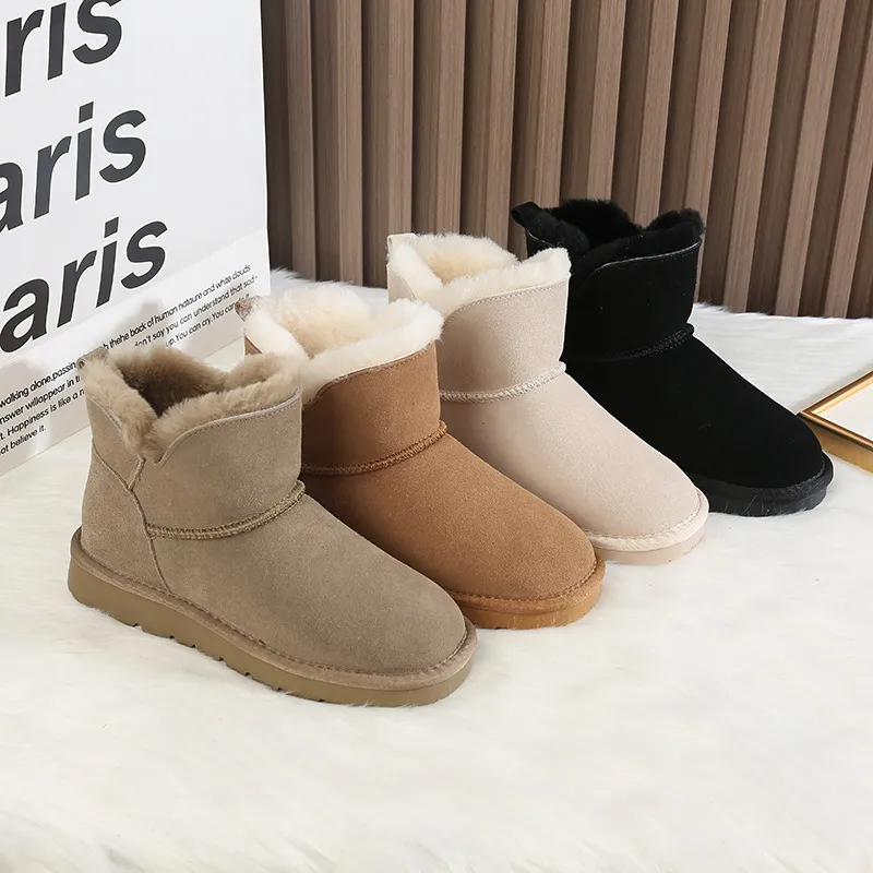 Luxurious Leather Snow Boots For Winter With Plush Lining_voghion.com