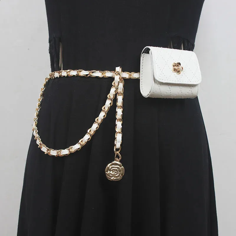Decorative Mini Handbag Waist Chain Belt Amazon.com: Xehuro Fashionable Small metal Waist Bag Belt  main image 2