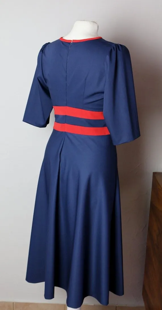 carter's navy blue dress Lace Neck Satin Twill Maxi Dress - Cornflower Blue main image 1