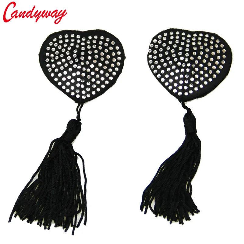 ENUOLADY 4 Pairs Reusable Tassel Adhesive Bra - Nipple Covers Pasties For Backless Dresses