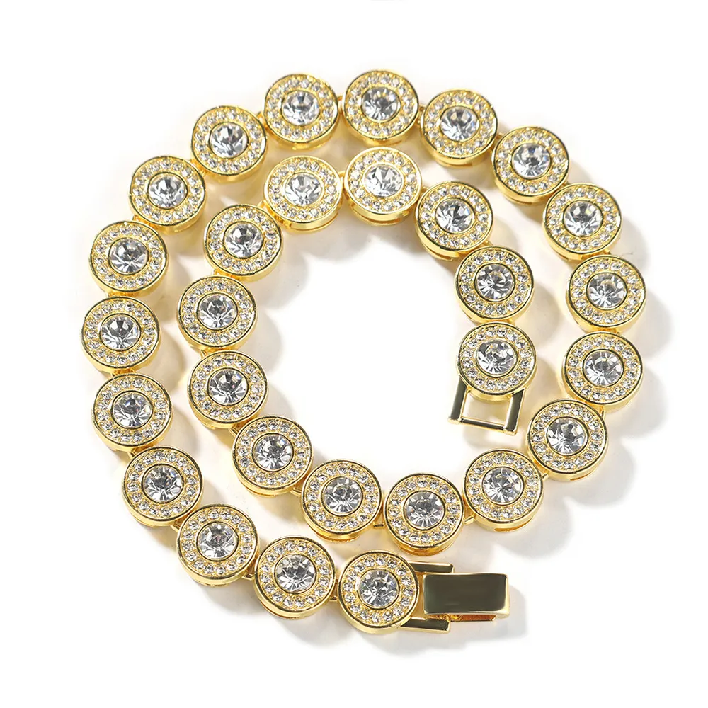 Hip Hop Tennis Chain diamond necklace and Bracelet Set with
