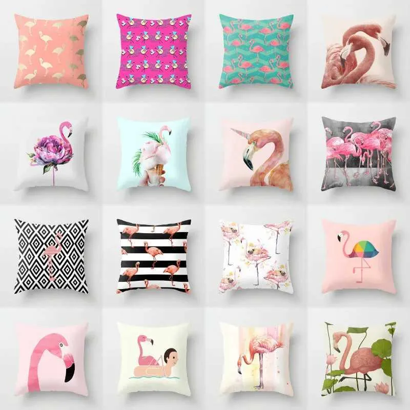 Cute Flamingo Pillow Pink Backrest Cushion, Headboard Decor