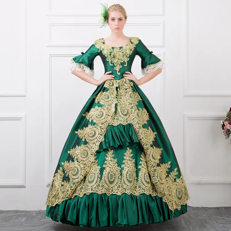 Victorian Rococo Masquerade green wedding dress - Gothic Halloween with Renaissance Inspiration Victorian Rococo Masquerade green wedding dress - Gothic Halloween with Renaissance Inspiration
