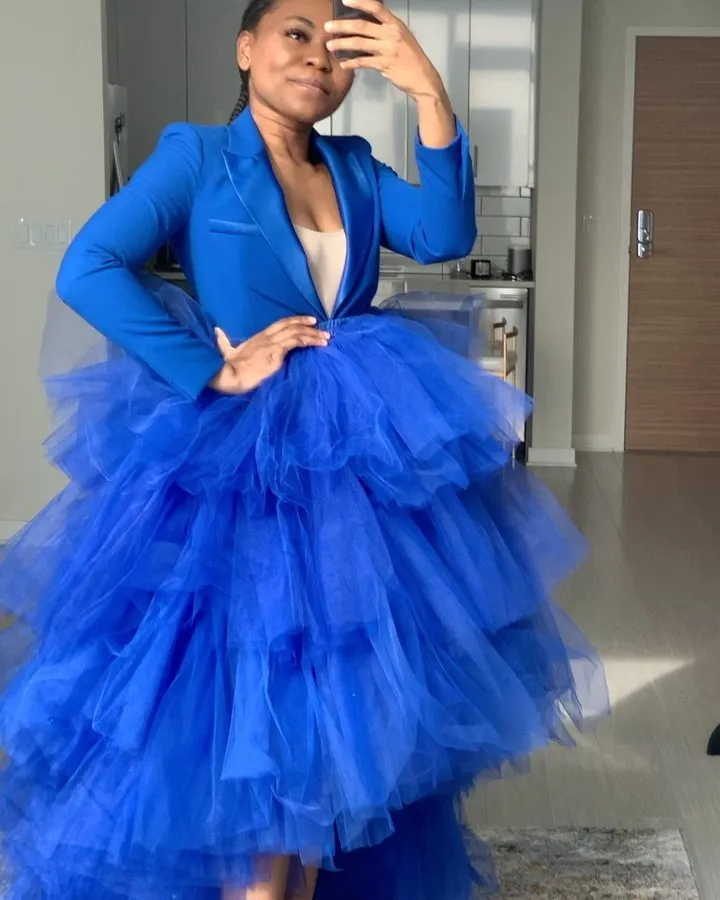 Women's Royal Blue Lush Tulle Prom Tiered Tulle Skirt