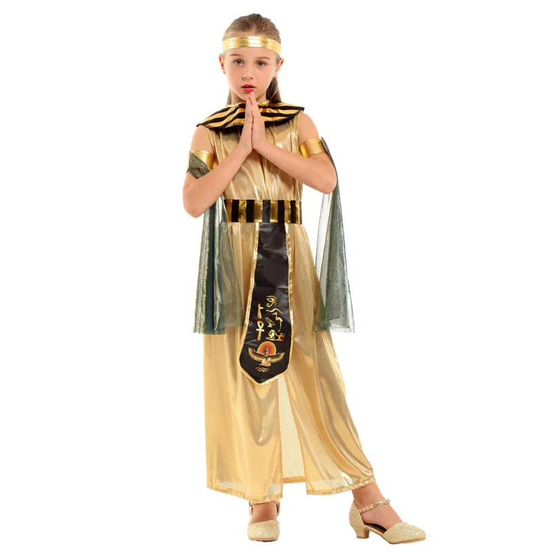 Girls Cleopatra Costume Set with Gold Bronzing Cloth Dress and Accessories  for Halloween Purim Party from Dhgate Others Apparel - price 16.48