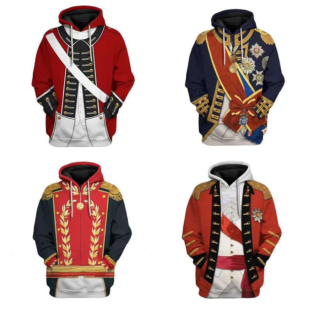 Napoleon Hoodie Red 3D Printed Zipper Jacket Sweatshirt Costume