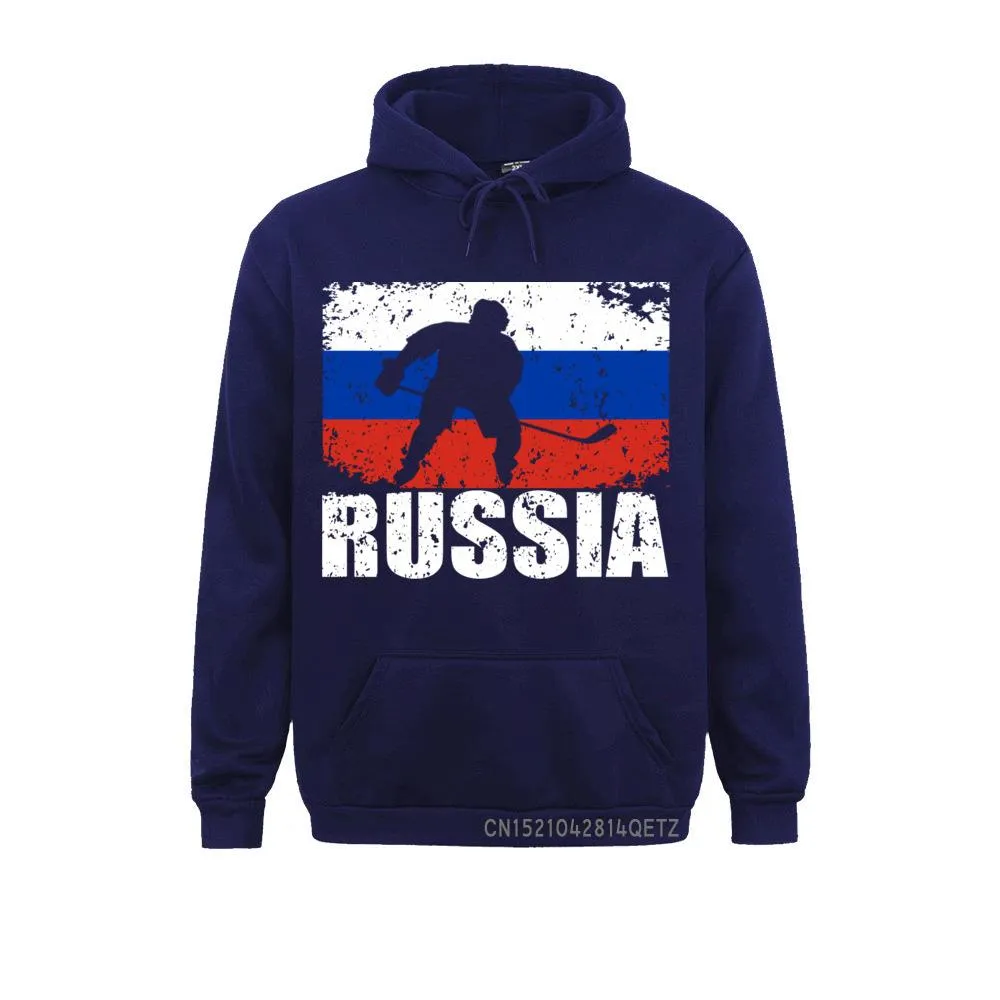 Russian Clothing Hockey Fan Hoodie Distressed Flag Graphic, Comfortable Long Sleeve Sweatshirt for Sportswear Enthusiasts