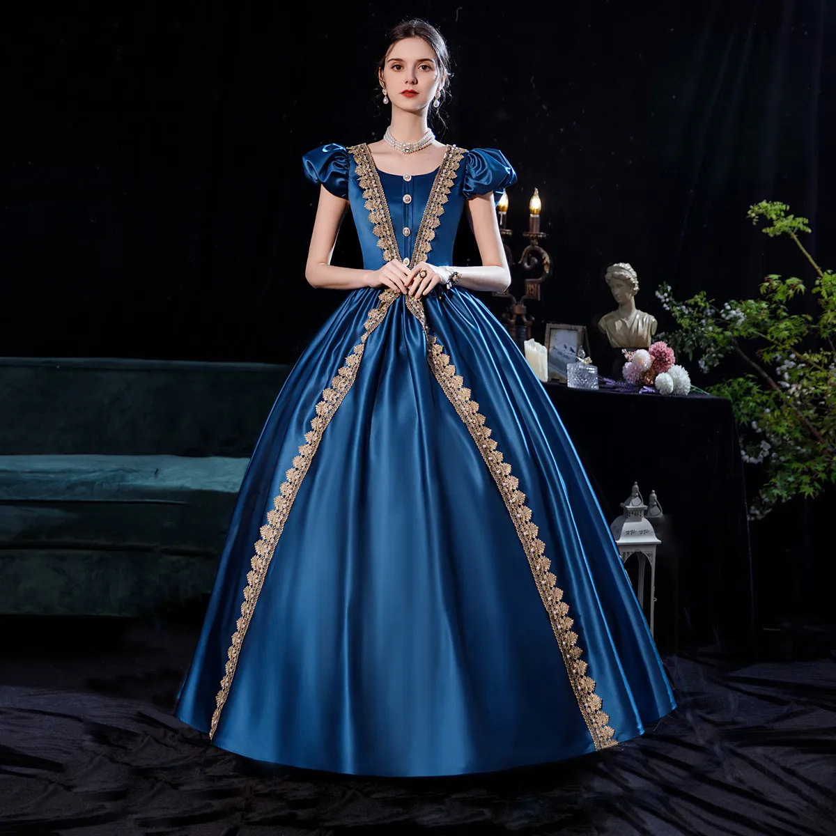 blue colonial dress COSTUME RENTAL