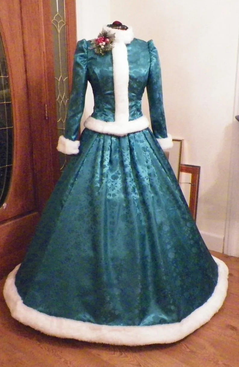 Cosplaydiy Women Victorian Christmas Ball Gown Dress Medieval Winter Costume  For Holiday Carolers From Dh2958055, $140.21 | DHgate.Com
