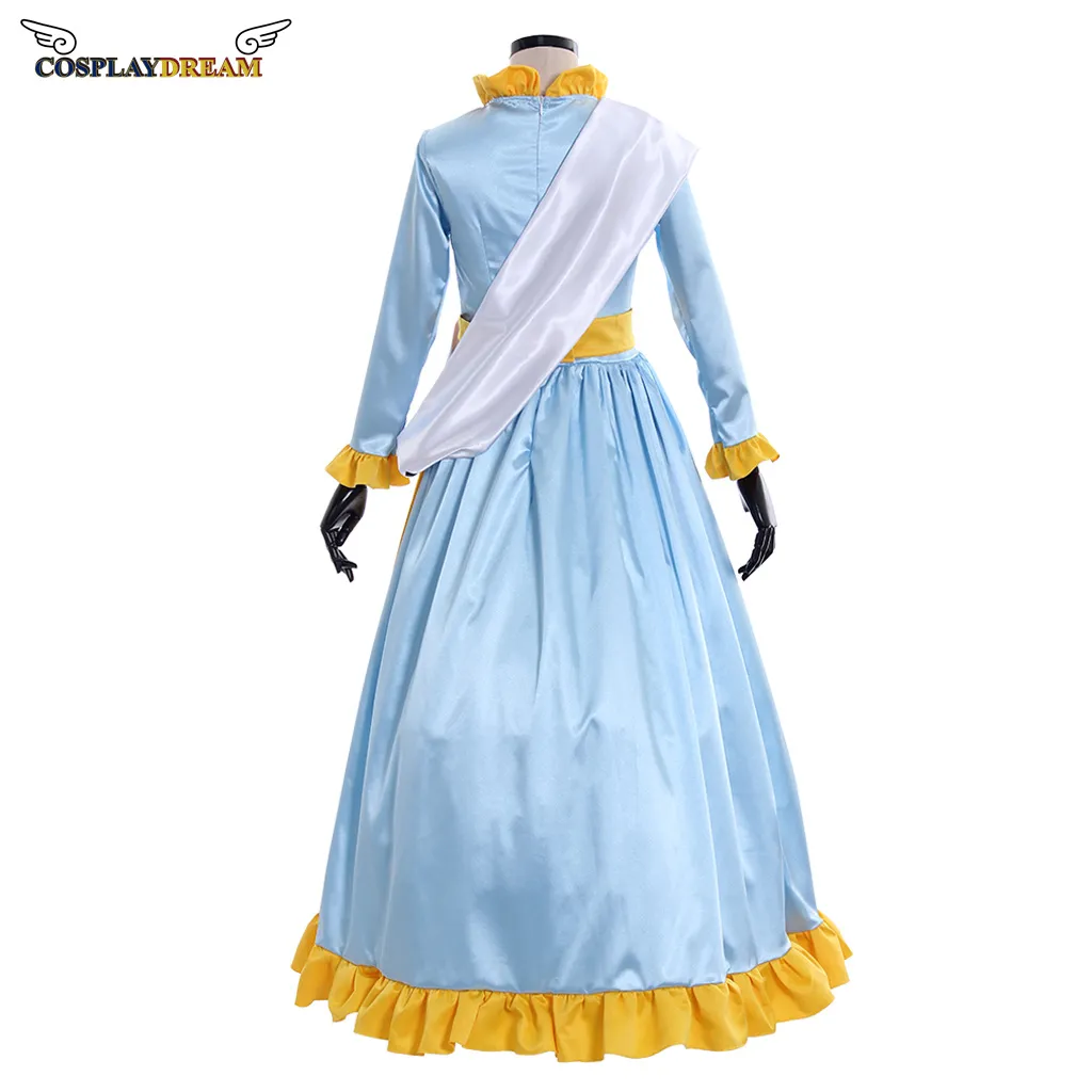 Vintage Victorian Mary Poppins princess jasmine cosplay - Winifred Mrs Banks Blue Dress for Adults