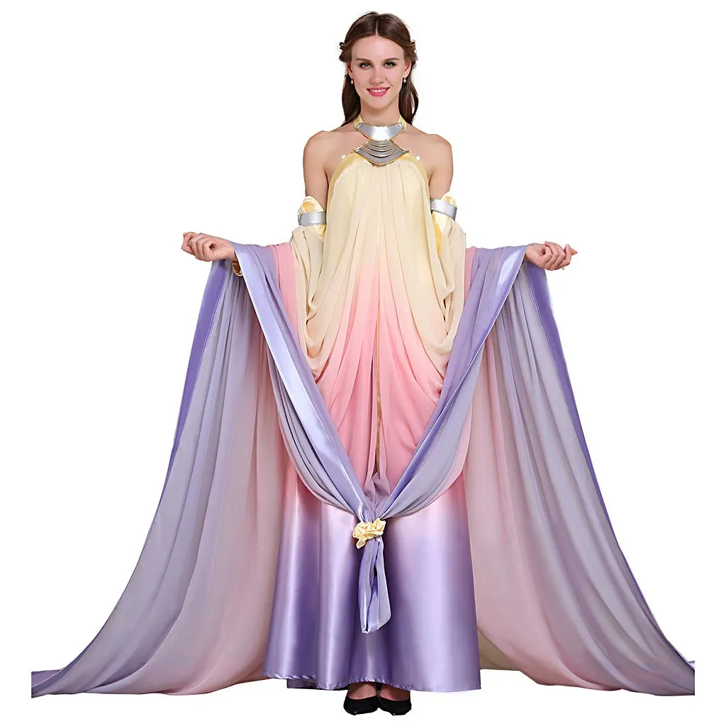 Vintage Backless Off-Shoulder Padme - Elegant Party Ball Gown for Women's rainbow formal dress