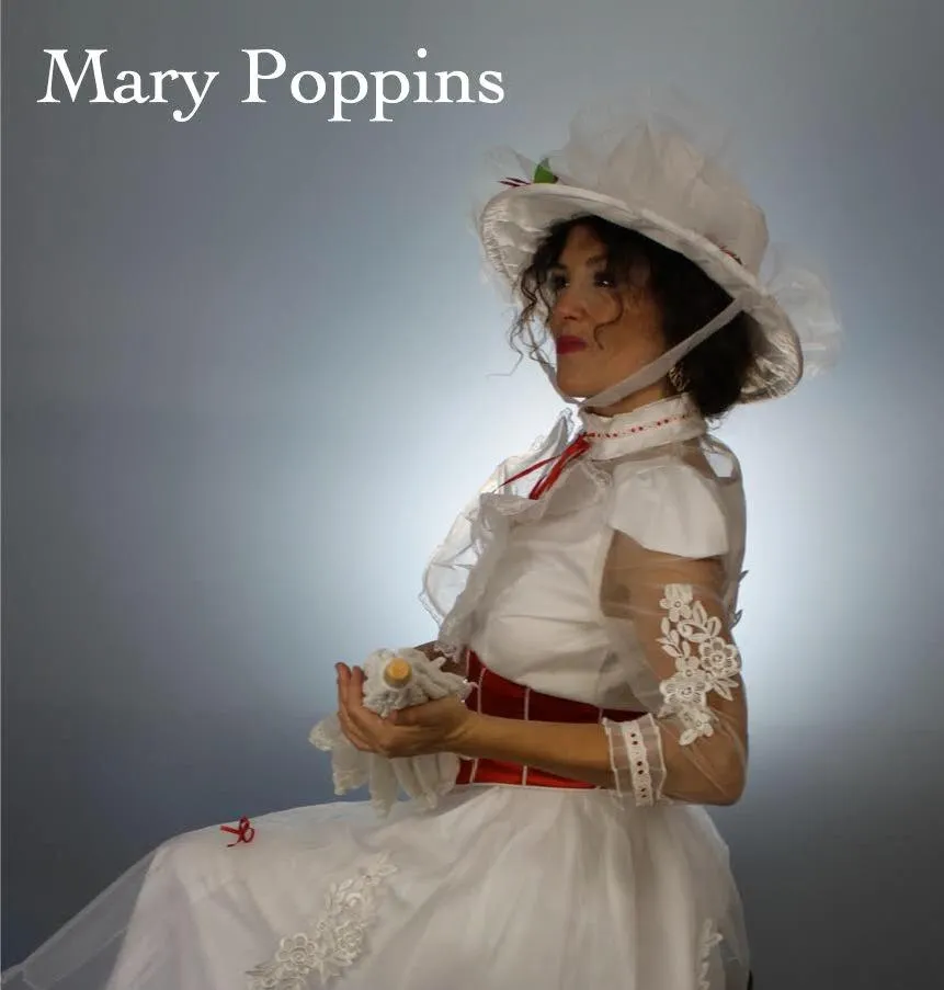 open lace back dress Mia Belle Girls Mary Poppins Inspired Striped Halloween Costume with Lace  Gloves