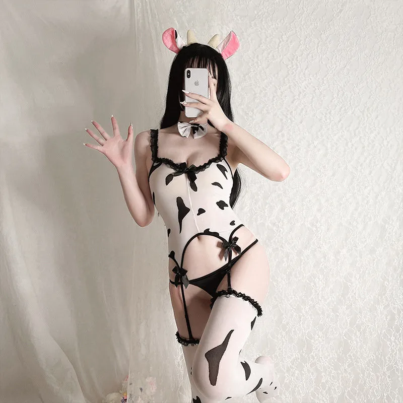 Cowgirl Lingerie Bodysuit With Stockings & Suspenders... From  Uledemode_official, $27.52