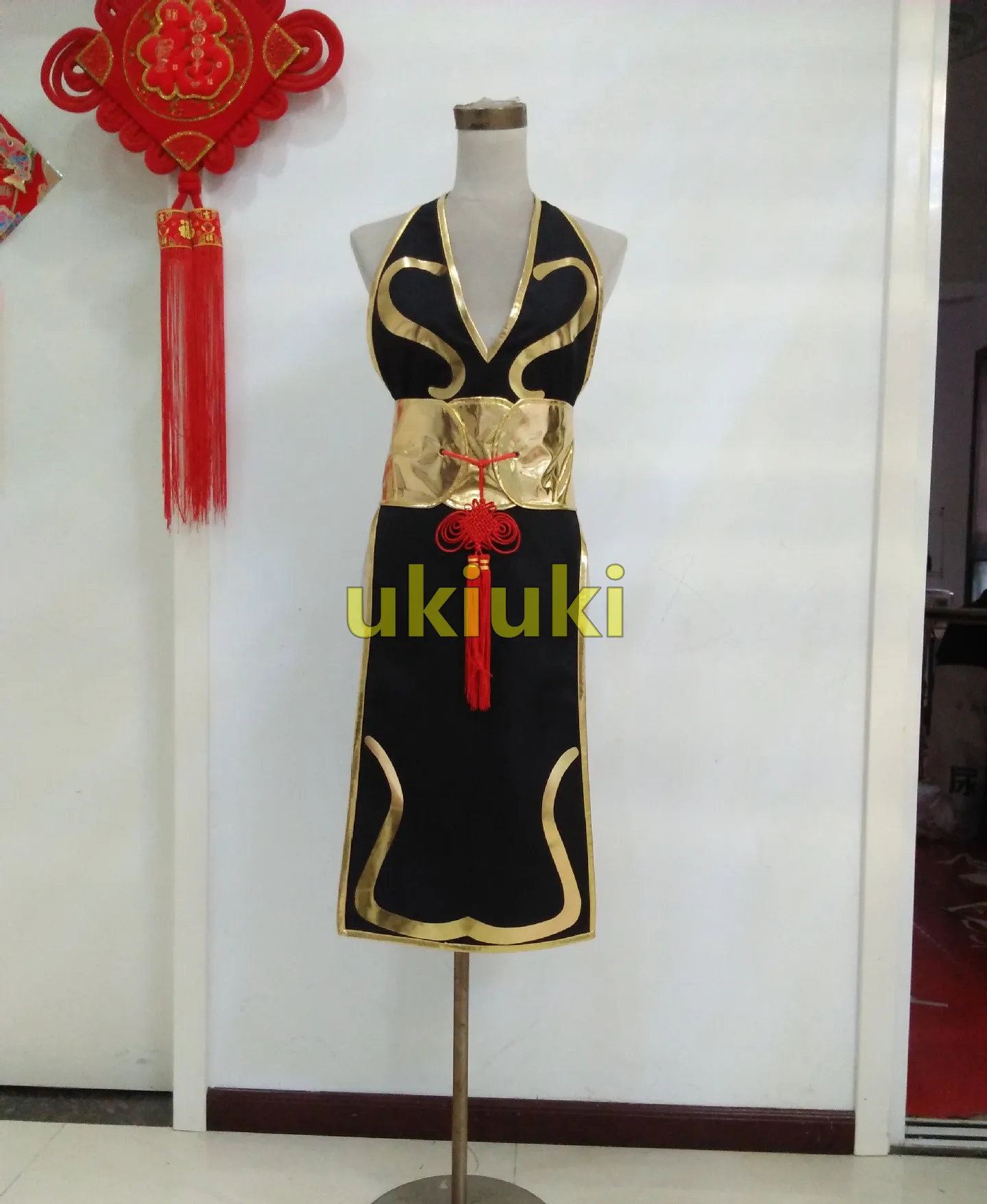 chun li black dress cosplay Street Fighter Costume Chun Li Cosplay Black Dress with Accessories fo –  pro-costumes main image 1