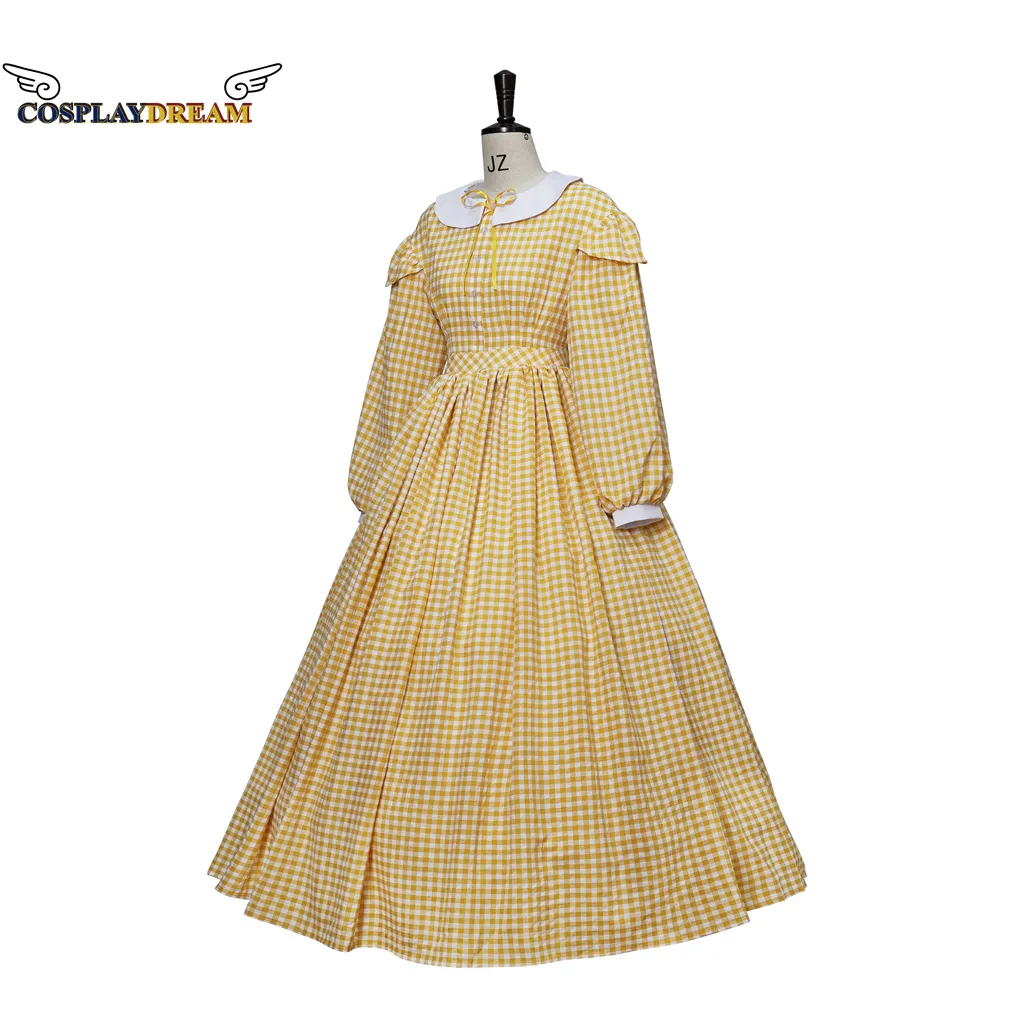 Victorian Christmas Dickens Fair Caroler - War Duchess Yellow plaid evening gown for Christmas Victorian Christmas Dickens Fair Caroler - War Duchess Yellow plaid evening gown for Christmas