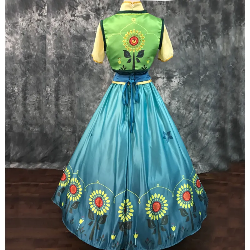 Movie Fever Ice Snow Princess Anna Satin and Velvet Cosplay Costume Dress  for Adult Women from Dhgate Others Apparel - price 160.87