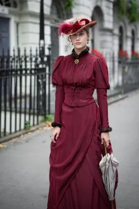 red edwardian house dress Red Edwardian House Dress