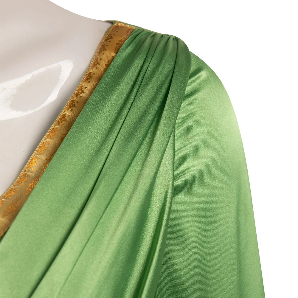 Leia Cosplay Fantasy Green Wedding Dress - Space Battle princess kida kidagakash Cosplay for Adult Women's Roleplay and Fantasia Outfits